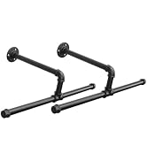 Jeasor Industrial Pipe Clothes Rack Wall-Mounted, Multi-purpose Rustic Vintage Hanging Rod for Sp...