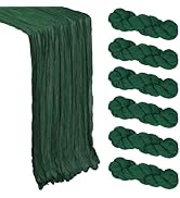 6 Pack Christmas Table Runner Emerald Green Cheesecloth 10Ft Gauze Cheese Cloth Table Runner 35x1...