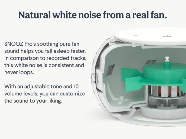 Natural white noise from a real fan.