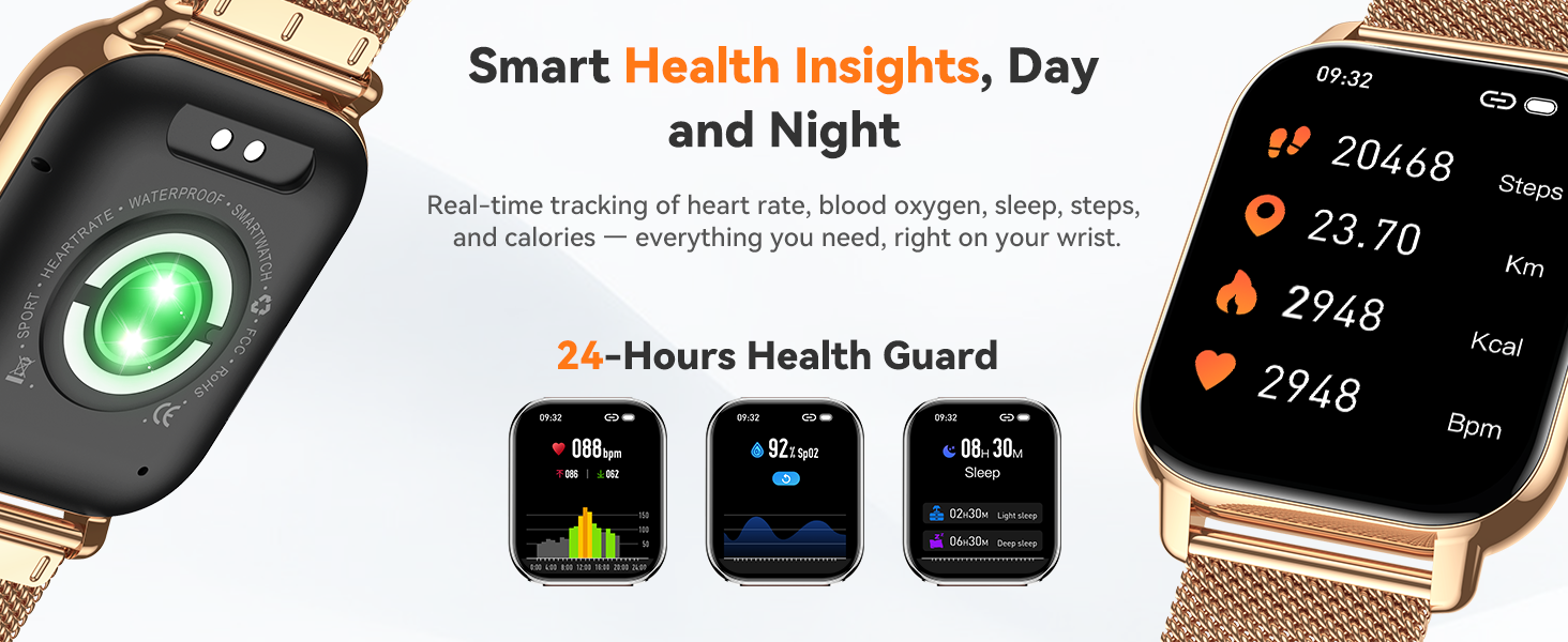 android smart watch; heart rate monitor watch; Blood oxyage watch; Step tracker