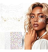 XANGNIER Glitter Freckles Face Tattoo,9 Sheets Face Glitter Makeup Sparkles Stickers for Women,Go...
