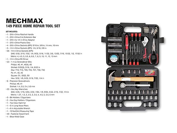 149 piece home tool set