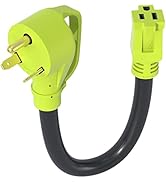 XGGYA 30 Amp to 110 Volt RV Electrical Power Adapter,NEMA TT-30P Male to 5-15R Female with Grip H...
