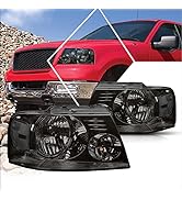 PM PERFORMOTOR 2Pcs Replacement Headlights Assembly Compatible with F150 04-08/Mark LT 06-08,Smok...