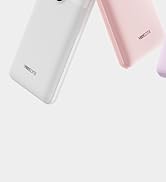 Two rectangular power banks or portable chargers, one white and one pink, floating against a white background.