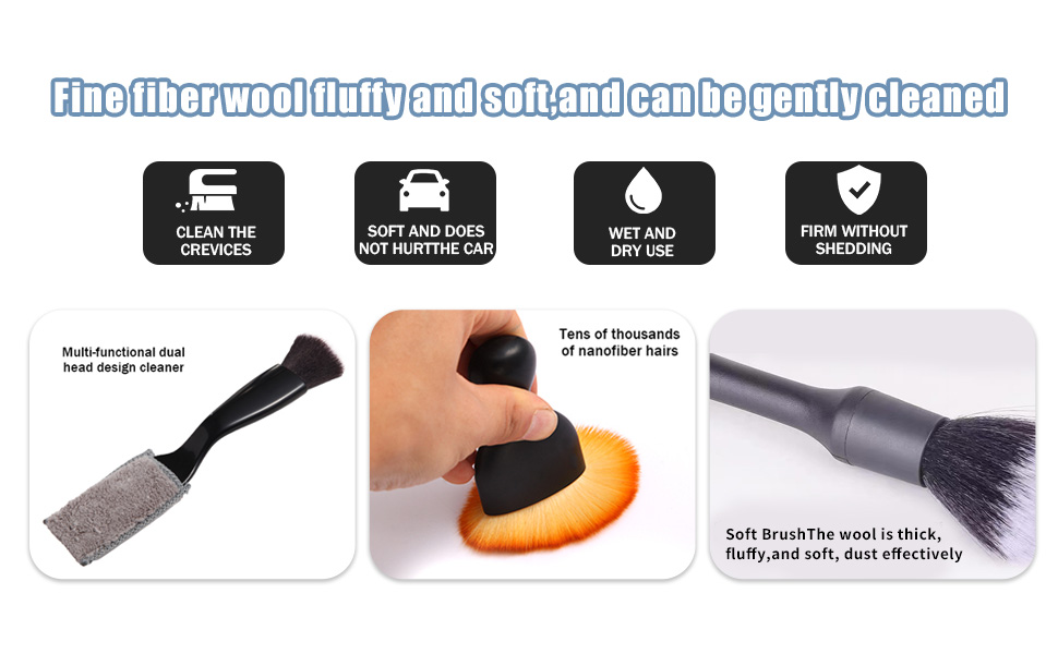 Car Interior Detail Dust Brush Set