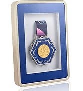 WeChip Medal Display Case, A5 Size 5.8 x 8.3 inches, Wall Mount or Desktop, Aluminum Frame, Singl...