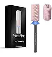 MelodySusie Ceramic Nail Drill Bits, 3/32'' Chamfer Flat Top Large Barrel Bits, Fast Remove Acryl...