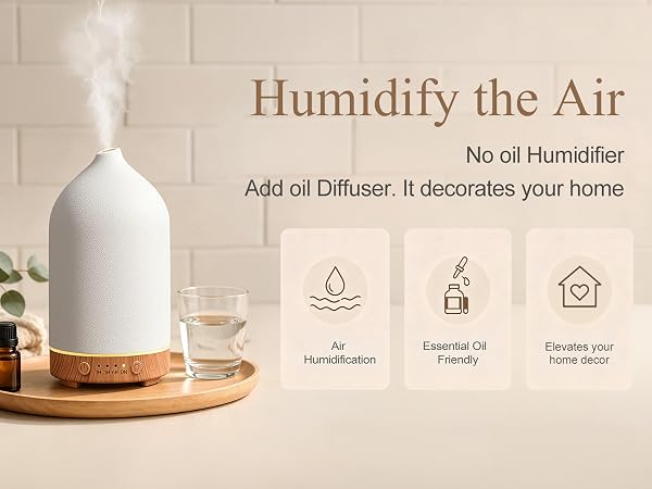Gooamp 200ML Ceramic Essential Oil Diffuser