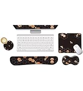 ArtSo Ergonomic Wrist Rest + Mouse Pad + Keyboard Wrist Support + Coaster, Memory Foam Mousepad N...