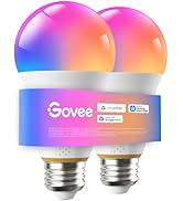 Govee Smart Light Bulbs, 1600 Lumens LED Bulbs A21 100W Equivalent for Living Room, RGBWW Color C...