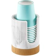 Luxspire Bathroom Cup Dispenser, 3oz Dixie Cup Dispenser, Marble Resin Dixie Cup Holder, Disposab...