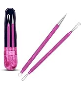 EFAH Care 2Pcs Stainless Steel Pimple Extractor Acne Treatment Tool Surgical Blemish Grade Blackh...