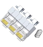 50 Pcs Cat7 Cat7A RJ45 Connectors, Cat7 Cat7A RJ45 Plugs, Sheilded RJ45 8P8C Cat7/Cat7A up to 10G...