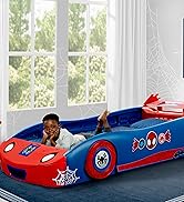 Delta Children - Spidey and His Amazing Friends Web Crawler Race Car Twin Bed, Blue/Red