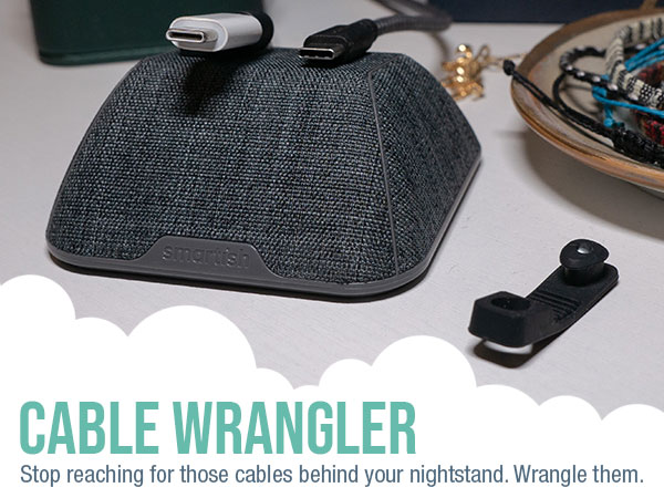 magnetic cable holder cord organizer manager desk nightstand table lightning usb c made of stardust