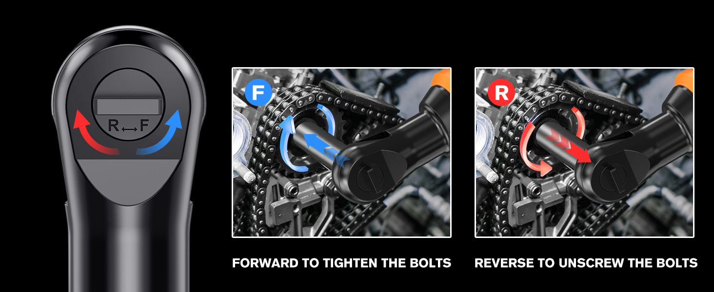 Cordless Ratchet Wrench: 58Ft-lbs (80N.m) 400RPM Light Weight Electric Ratchet, 6&amp;#39;&amp;#39; Extended Neck