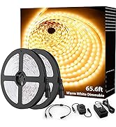 Onforu 65.6ft Warm White LED Strip Light, 3000K Dimmable Soft White Tape Light, 20m Bright 1200 L...