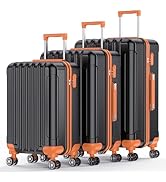 Nazhura Hard Shell Luggage Set, 3-Piece Hardside Suitcase Set, 20-inch, 24-inch, 28-inch Luggage,...