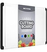 Large Cutting Boards for Kitchen – Plastic Cutting Board with Juice Grooves – Non Slip, Dishwashe...