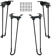 AMGSH Folding Hairpin Table Legs 12.6” / 320 mm, 4PCS DIY Furniture Legs, Heavy Duty Foldable Met...
