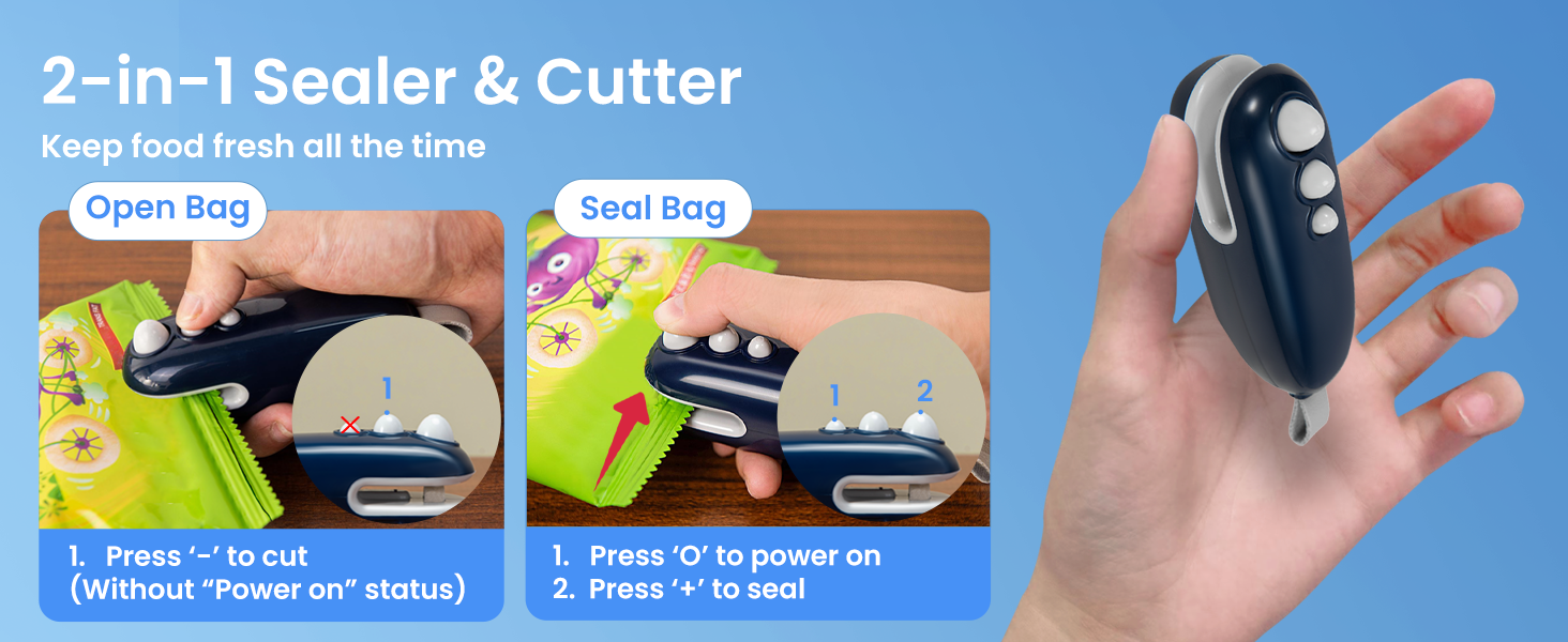 2 in 1 Type-C Rechargeable Heat Sealer and Cutter