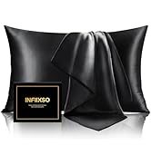 INFIIXSO Mulberry Silk Pillowcase for Hair and Skin, Silk Pillow Cases Standard Size with Hidden ...