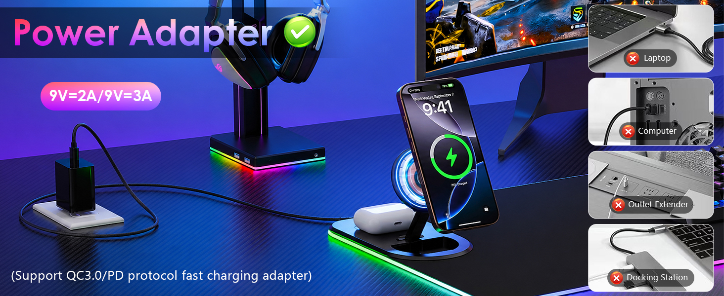 Compatible with fast charging power adapter