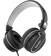 Rockpapa 950 Foldable Kids Headphones with Microphone, Lightweight Boys Girls On-Ear Headphones W...