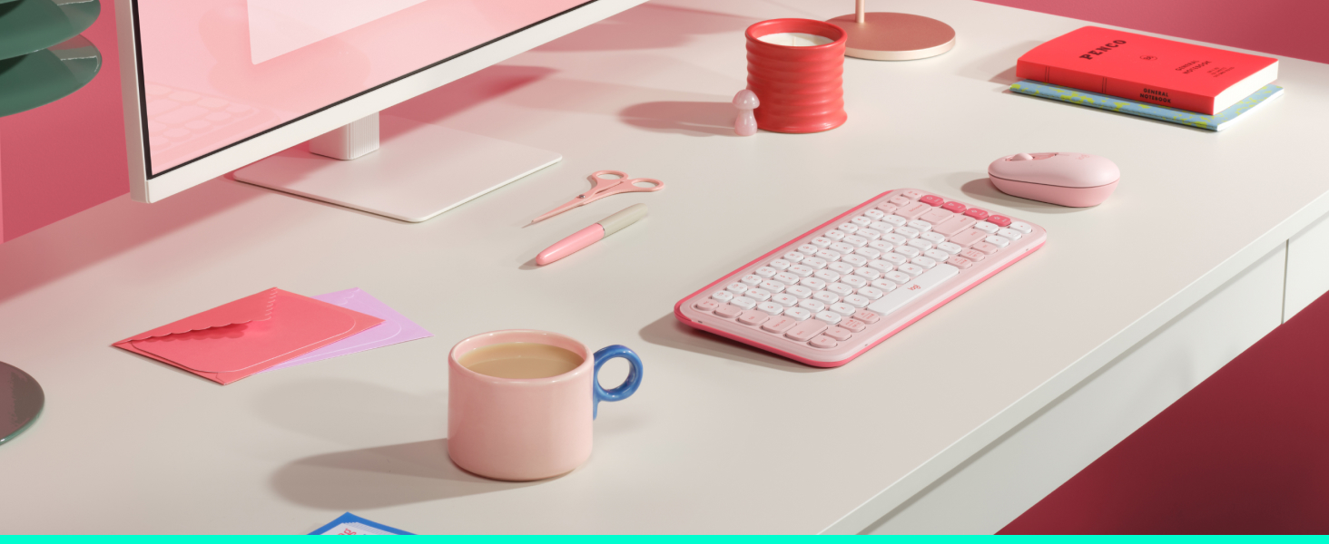 Logitech POP ICON COMBO Wireless Bluetooth Programmable Keyboard and Mouse Bundle