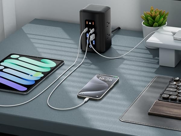 14-in-1 Power Strip Tower with USB