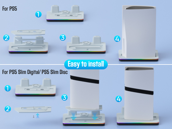 ps5 docking station with cooling fan