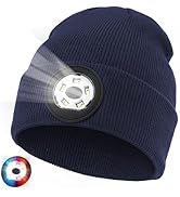 TOPIEI Beanie with Light for Men Women, Unisex USB Rechargeable Headlamp Beanie Flashlight Beanie...