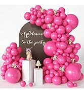 CVPARTYON Hot Pink Balloons 125 PCS Different Sizes of 18 12 10 5 Inch Magenta Fuchsia Dark Pink ...