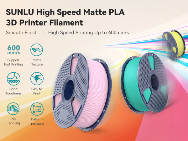 SUNLU High Speed Matte PLA 3D Printer Filament