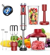 Ganiza Immersion Blender Handheld, 6 in 1 Hand Blender Stainless Steel Blade, 15 Speed Stick Blen...
