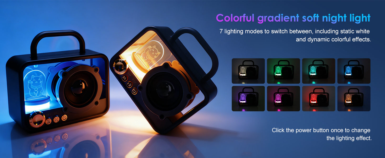 portable speakers wireless shower small mini bluetooth speaker night light up Cute Old Fashion Style