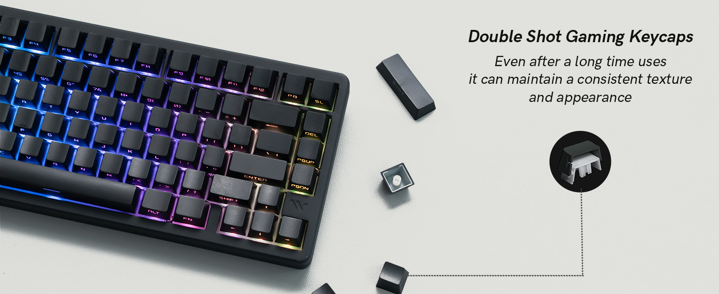 Double shot gaming keycaps, PBT material