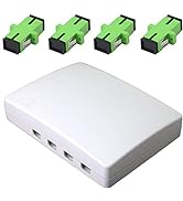 GINTOOYUN Fiber Optical Terminal Junction Box,4-Port Fiber Panel Box Desktop Place FC LC Adapters...
