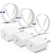 i Phone 17/16 Charger Fast Charging 3-Pack, 20W Type C Charger[3+6+10FT] USB C Wall Charger Cable...