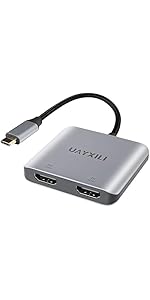 DisplayPort to Dual DP Adapter 8K@60Hz, DP Splitter 1 in 2 Out Extended Display MST for Dual Monitor...