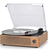 Retro Record Player for Vinyl with Speakers Vintage Turntable Vinyl Records Belt-Driven Turntable...