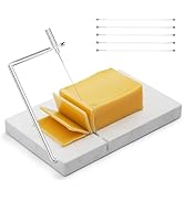 TOPULORS Cheese Slicer with 5 Replacement Upgrade Thick Cutting Wires - Heavy Duty 5"x8" Handheld...