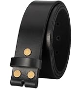 TYWestyles No Buckle Full Grain Leather Belt Men Women Fits With 1.5 Inch Buckle