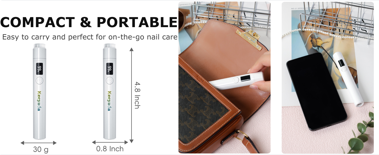 Compact portable nail lamp travel-friendly lightweight easy to pack for DIY manicure on the go