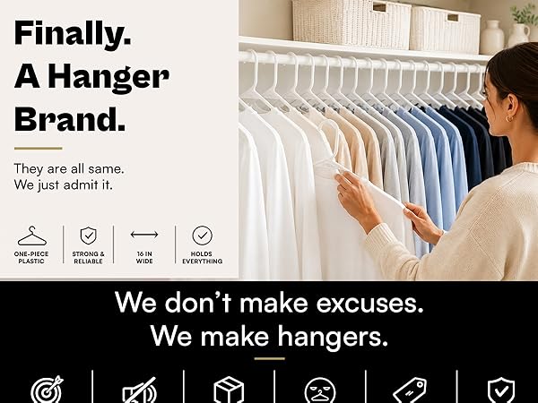 White plastic hangers finally a hanger brand one-piece strong reliable 16 in holds everything