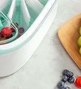 JOYMOOP JOYLOOP Fruit Cleaner Spinner, Large Produce Rinse Bowl with Drain Basket, Vegetable Scru...