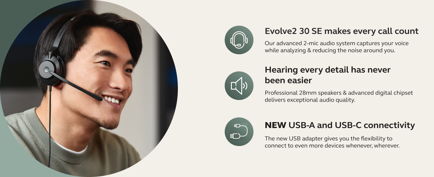 Noise-cancelling microphone headset Microsoft Teams headset USB-A headset USB-C headset