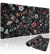 Mcapirivo Dark Floral Pattern Large Gaming Mouse Pad 31.5