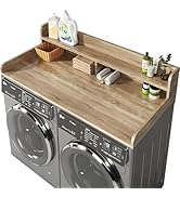 2-Tier Washer and Dryer Countertop with 2.75" H Guard,54" W x 27.5" D Laundry Countertop Cover wi...